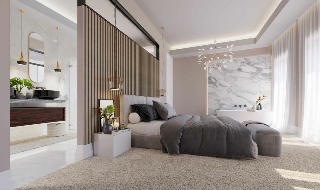 image 3d chambre avec salle de bain