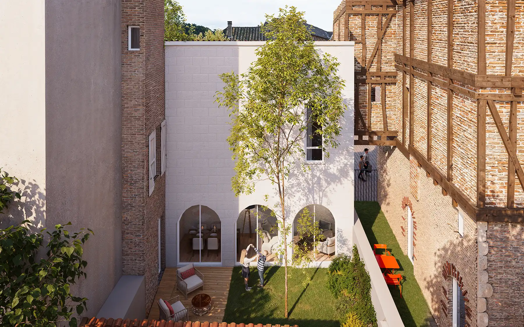 Image 3D d'une maison médiévale à Cahors