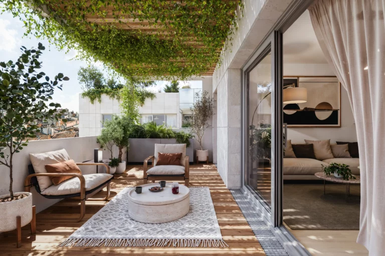 Belle image 3D d'une terrasse d'appartement