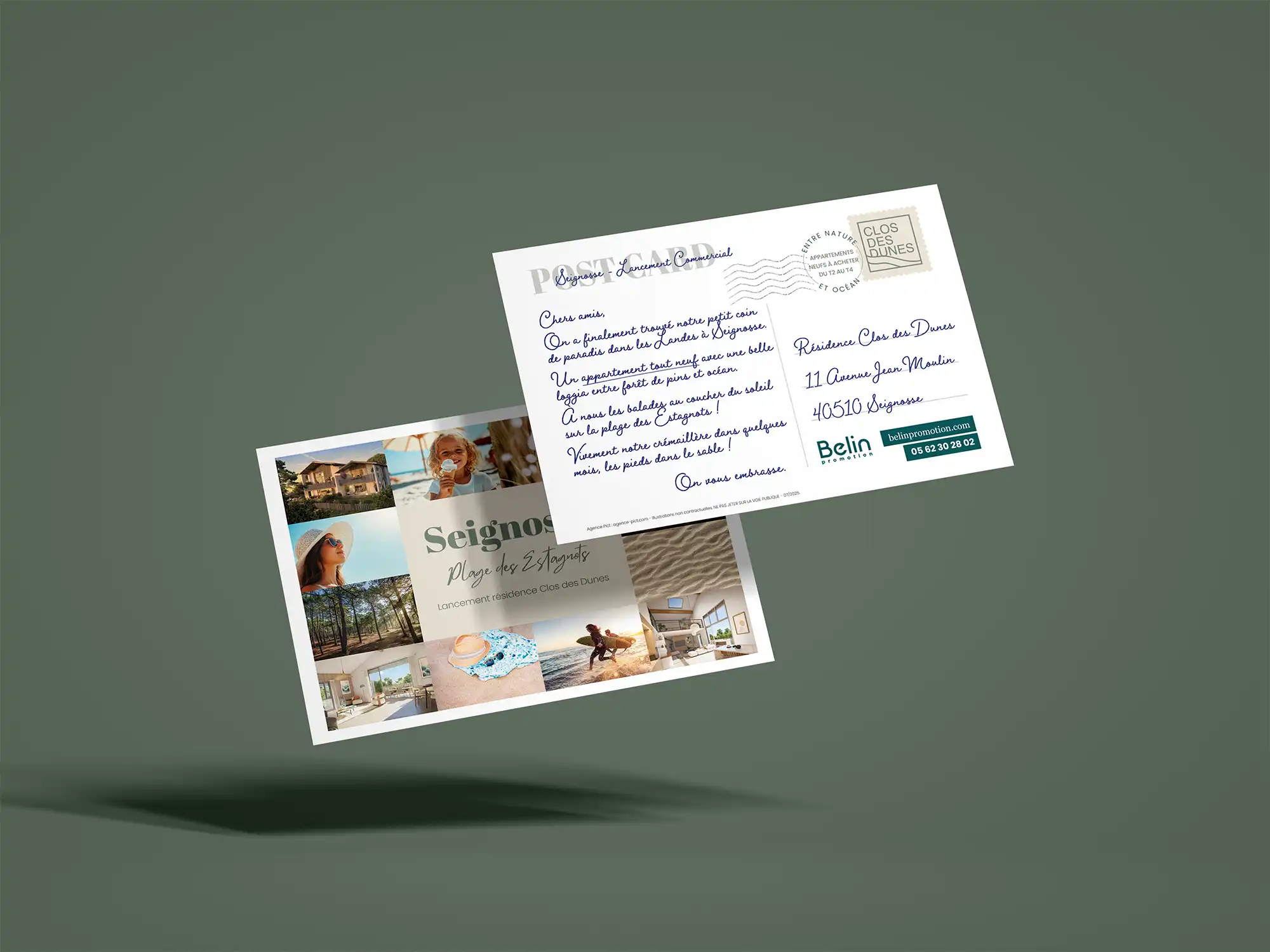 Design concept d'une carte postale