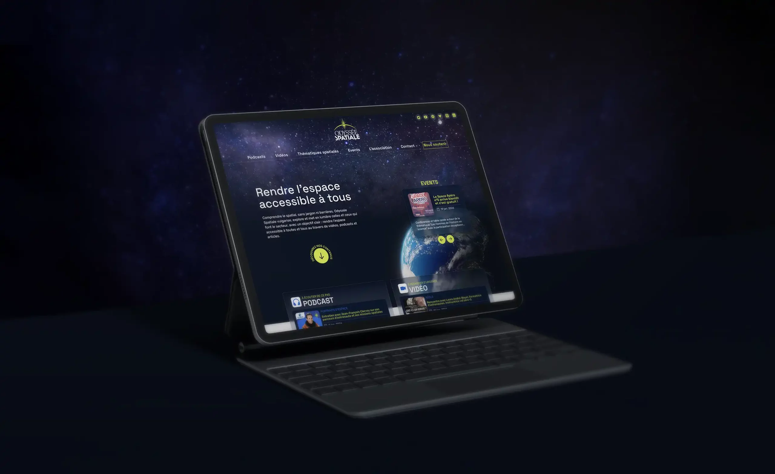 Design site web Odyssée Spatiale à Toulouse