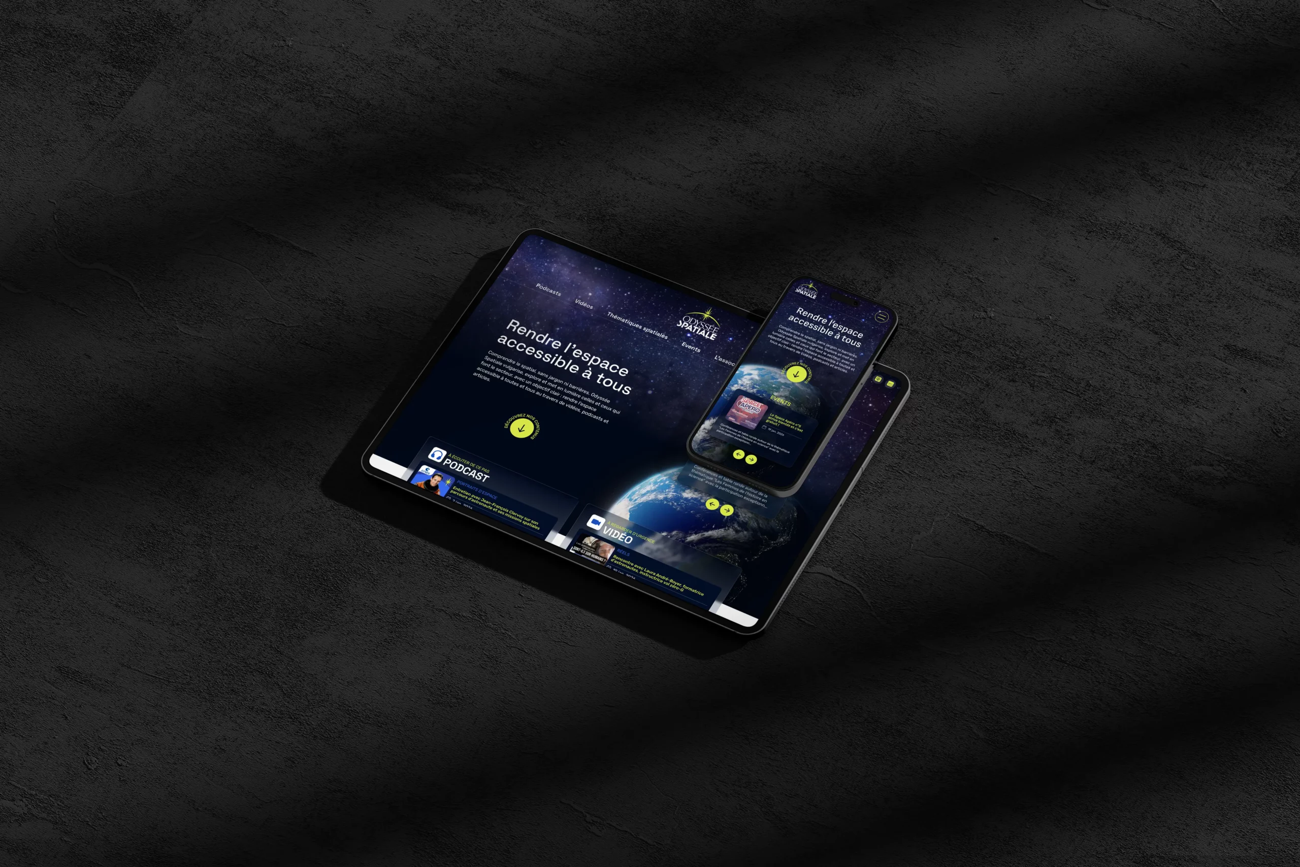 Design homepage responsive Odyssée Spatiale